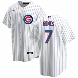 Men's Chicago Cubs #7 Yan Gomes White Cool Base Stitched Baseball Jersey